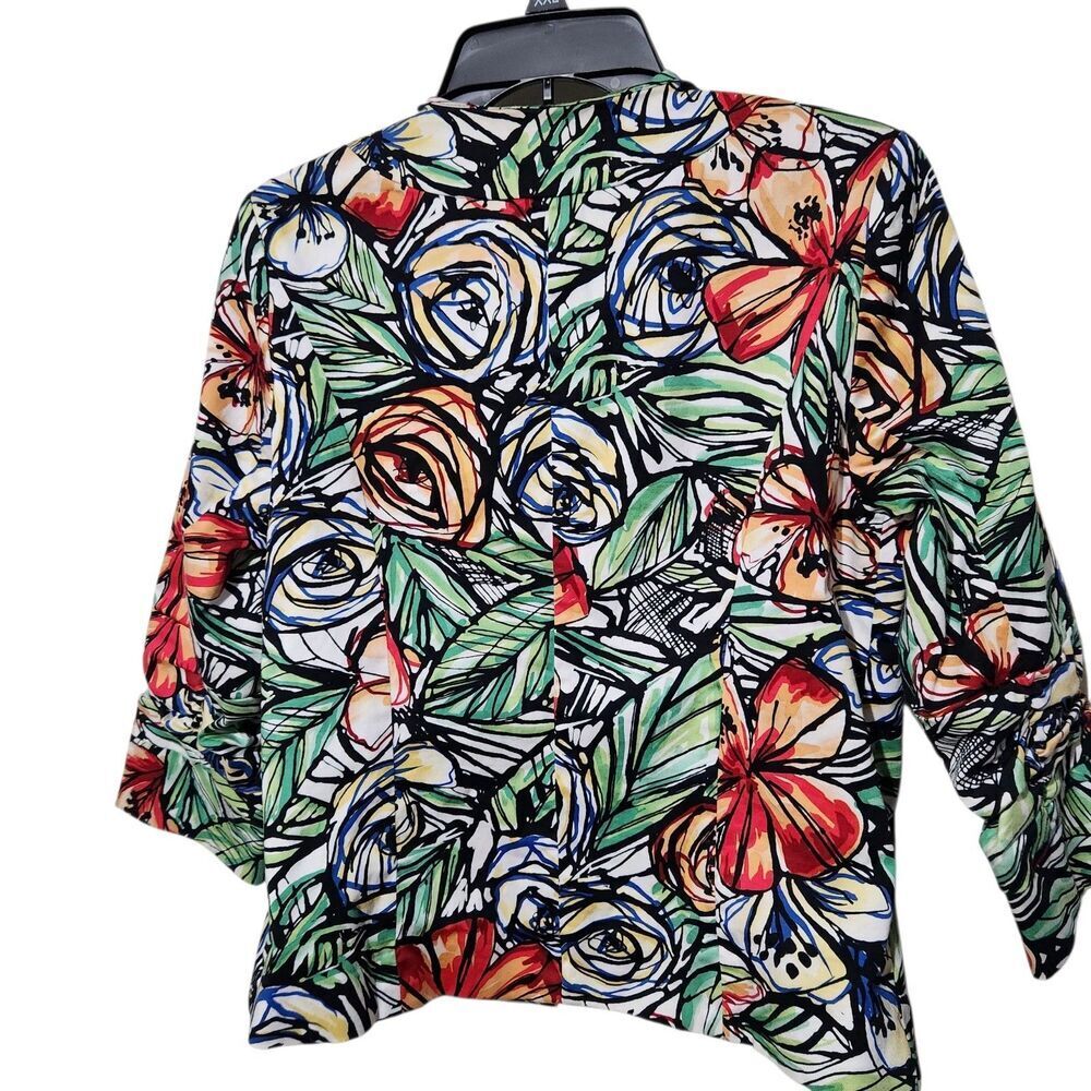 Coldwater Creek Womens Open blazer Size 8 Floral Lined 3/4 Sleeve - Picture 7 of 12